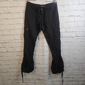 Vintage Y2K Unionbay Mid-Rise Grunge Utility Cargo Black pants Size 9 32x32